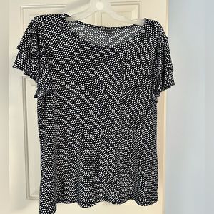 Navy blue polka dot blouse